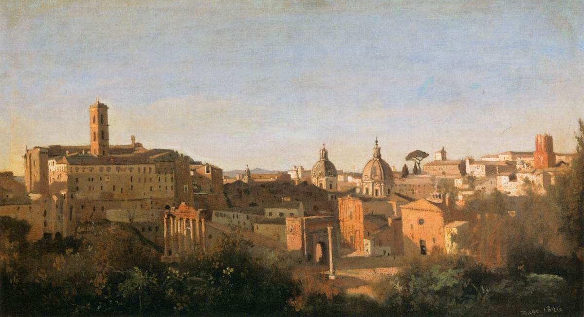 Il Foro visto dai Giardini Farnese da Jean Baptiste Camille Corot