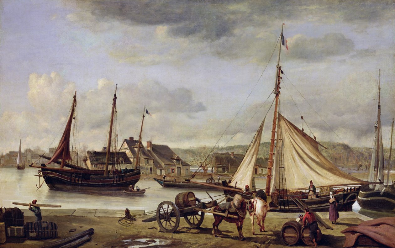 Il molo dei mercanti a Rouen, 1834 da Jean Baptiste Camille Corot