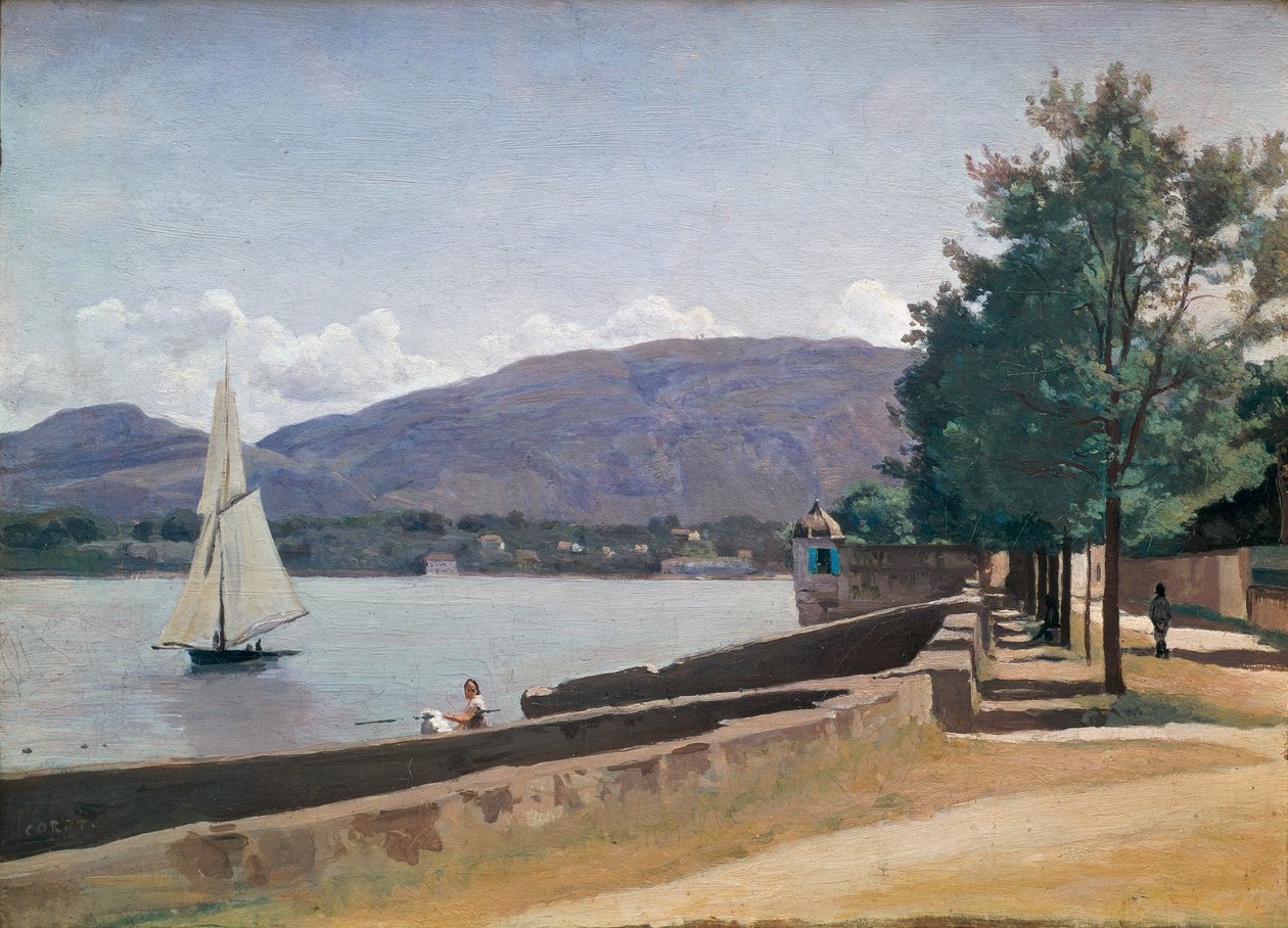 Il Quai des Paquis, Ginevra, c.1842 da Jean Baptiste Camille Corot