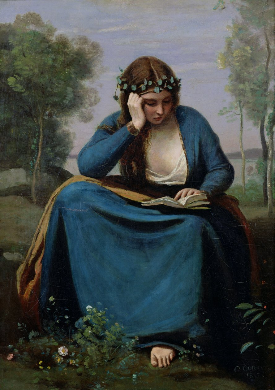 Il lettore incoronato di fiori, o la Musa di Virgilio, 1845 da Jean Baptiste Camille Corot