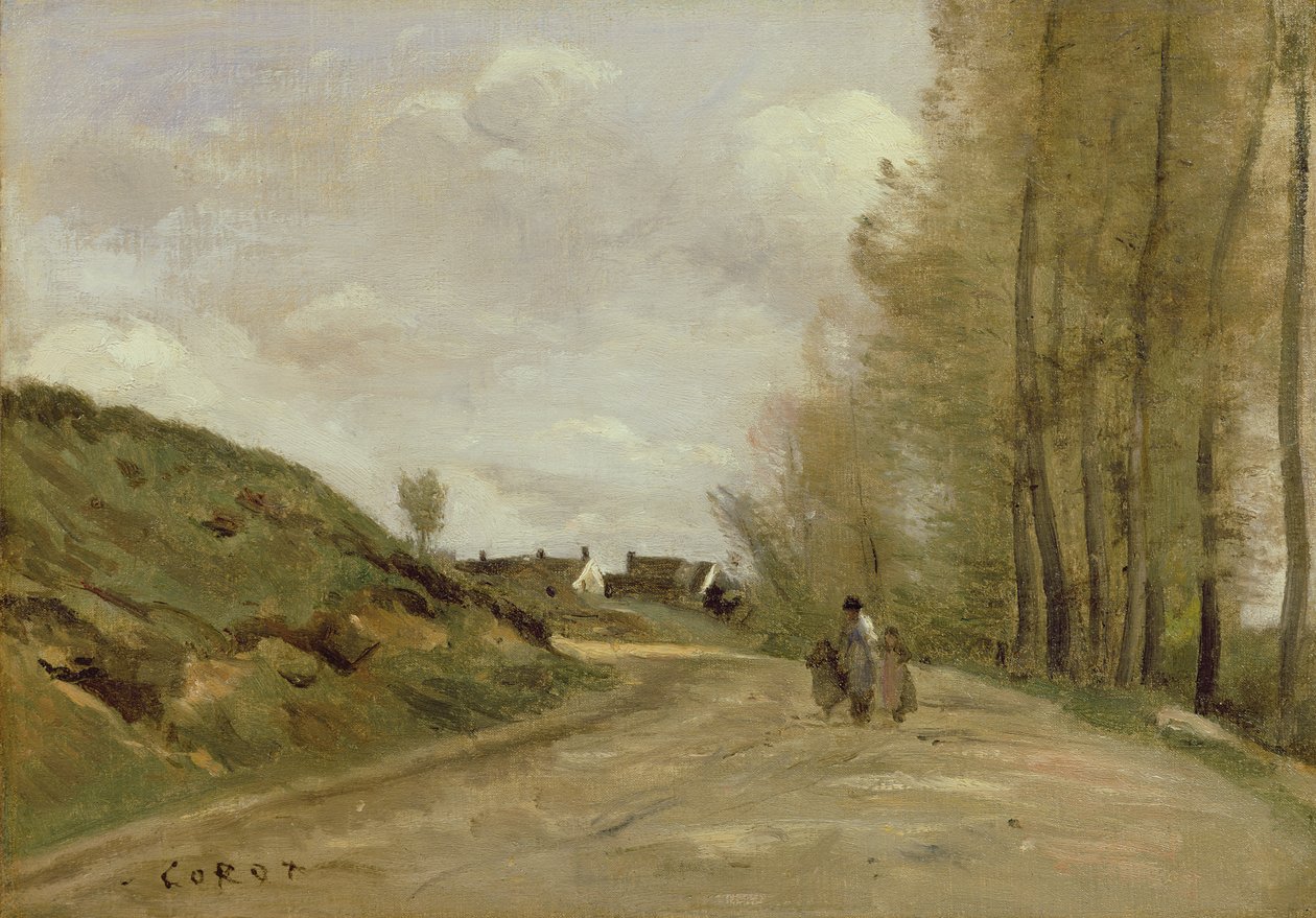 La strada a Gouvieux, c.1850-60 da Jean Baptiste Camille Corot