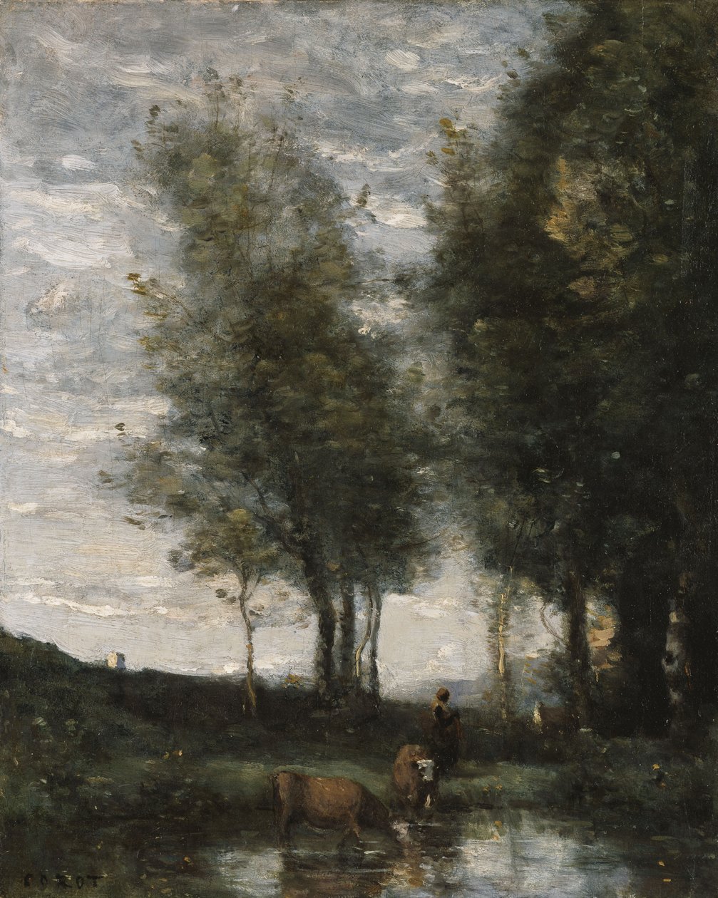 Lo stagno, pastore di mucche da Jean-Baptiste-Camille Corot