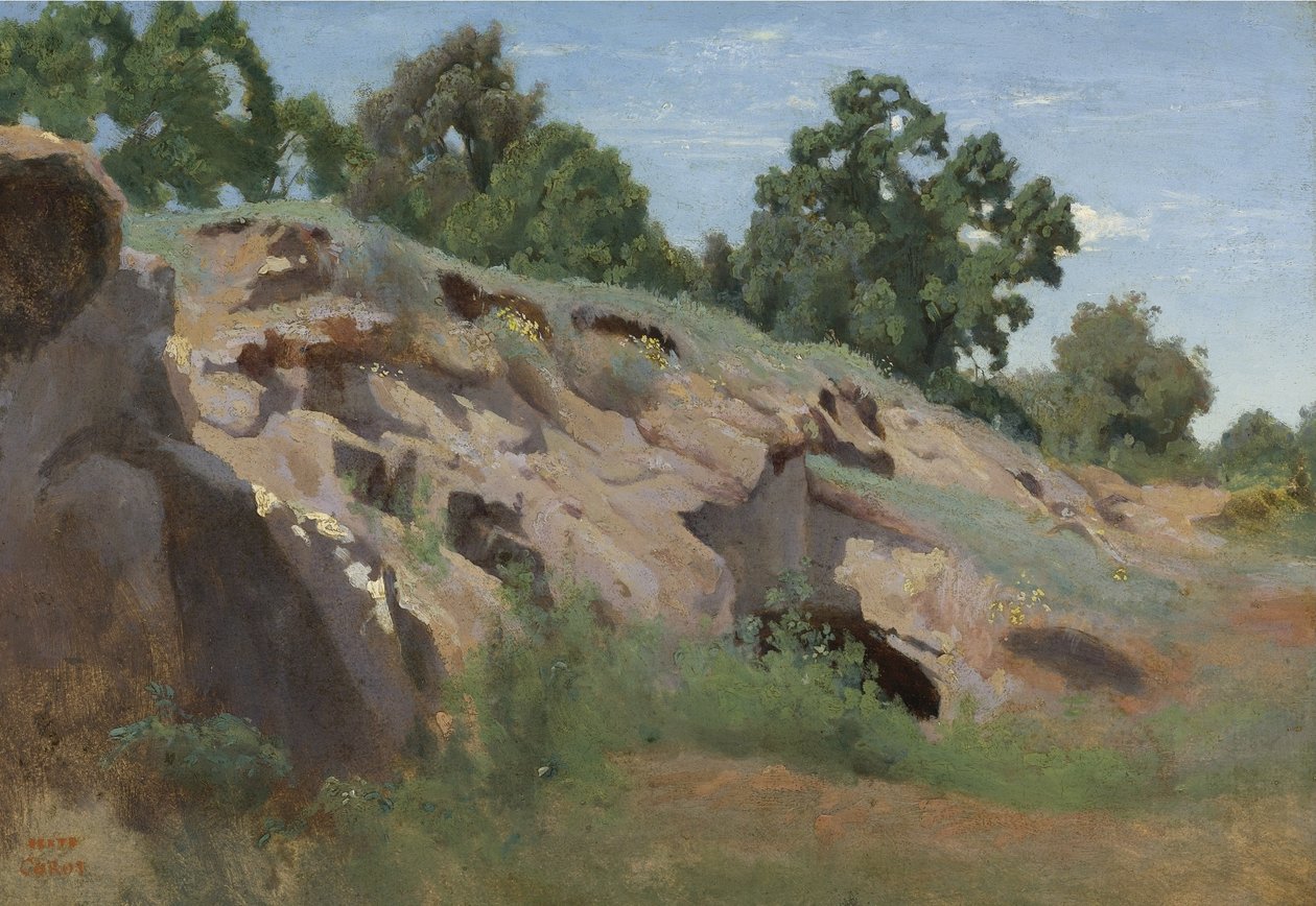 Versante roccioso da Jean Baptiste Camille Corot
