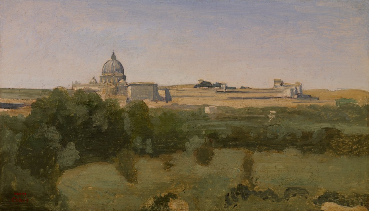 Veduta di San Pietro, Roma, 1826 da Jean Baptiste Camille Corot