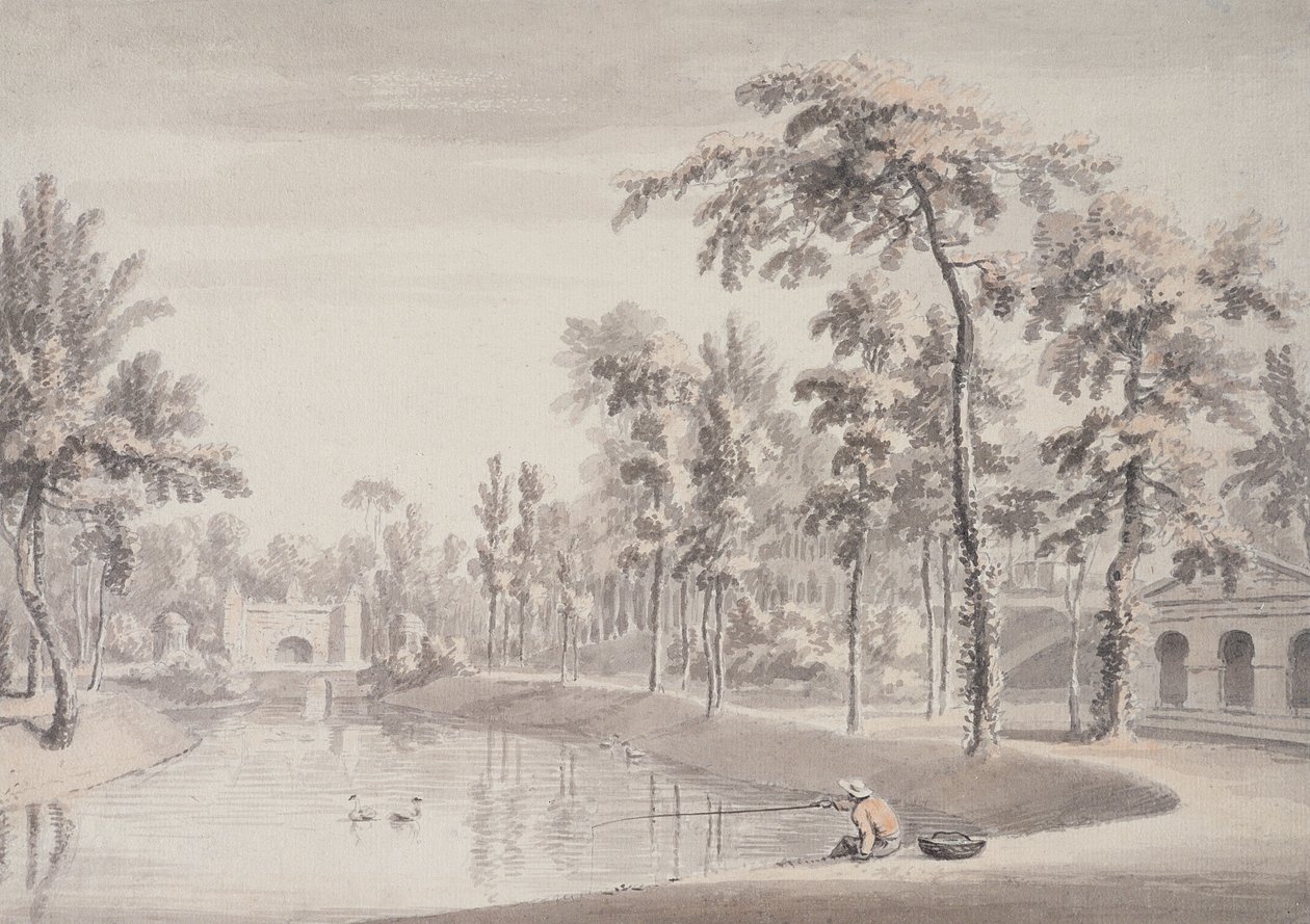 La grotta e il tempio della contemplazione, Stowe, 1752 da Jean Baptiste Claude Chatelain