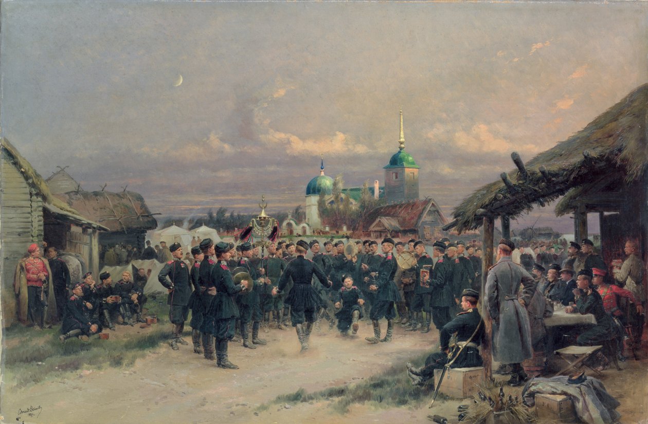 Chor des Vierten Infanteriebataillons in Zarskoje Selo, 1889 von Jean-Baptiste Edouard Detaille