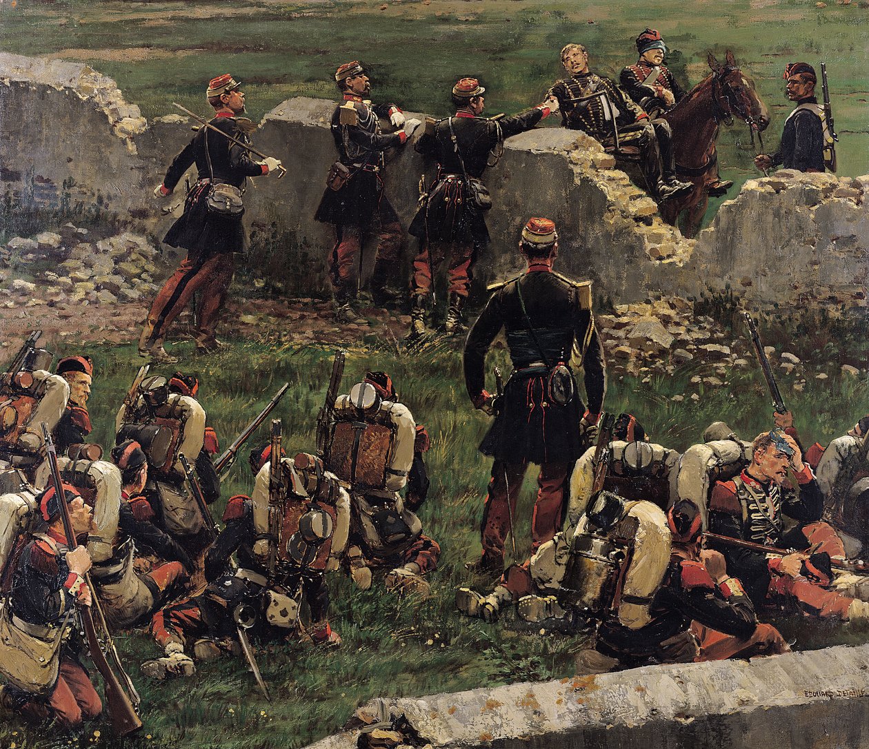 Frammento del Panorama della battaglia di Rezonville (16 agosto 1870), 1883 da Jean Baptiste Edouard Detaille
