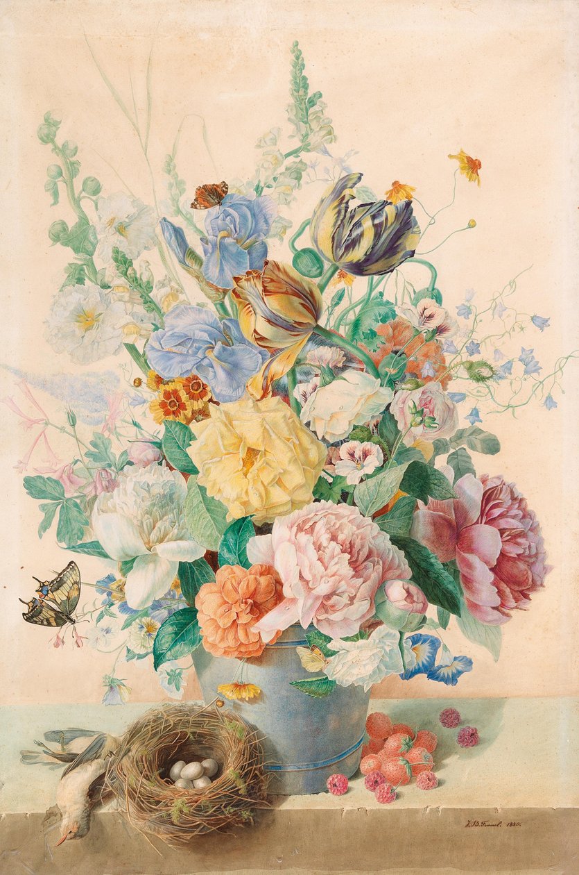 Grande natura morta con tulipani, rose e gigli da Jean Baptiste Fournel