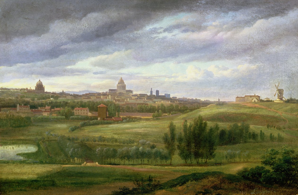 Veduta di Parigi da Butte aux Cailles, Gentilly da Jean Baptiste Gabriel Langlace
