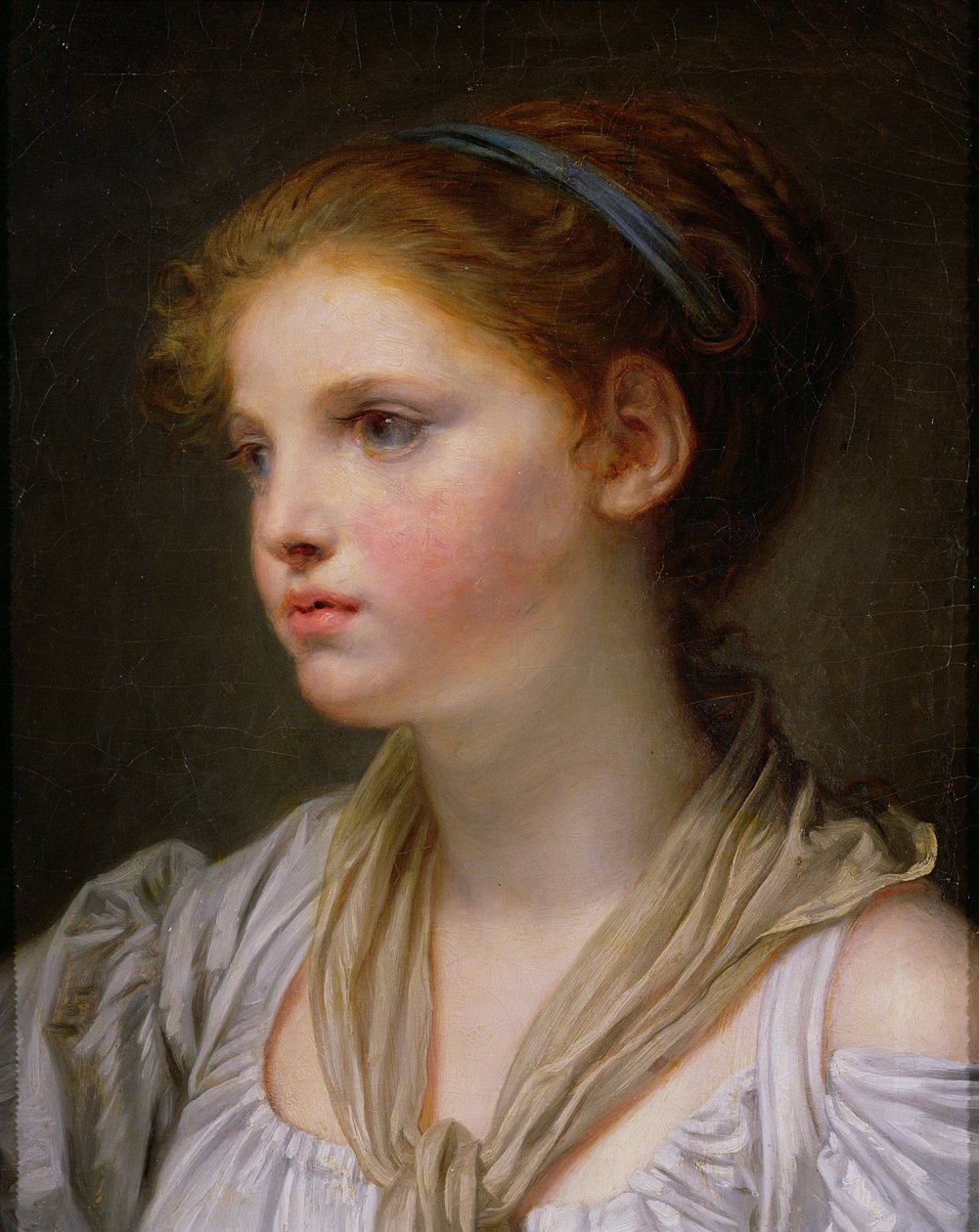 Ragazza con un Nastro Blu da Jean Baptiste Greuze