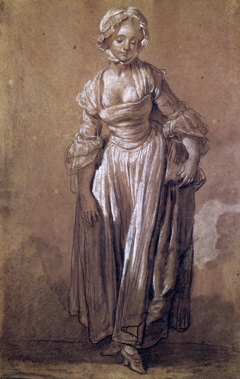 Giovane ragazza in piedi, studio per 