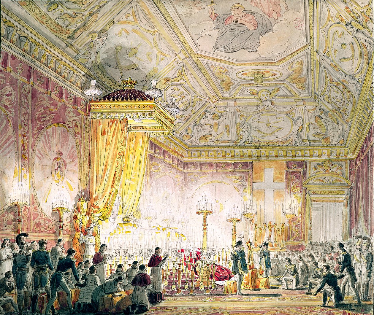La Cappella del Riposo di Luigi XVIII (1755-1824) alle Tuileries da Jean Baptiste Isabey