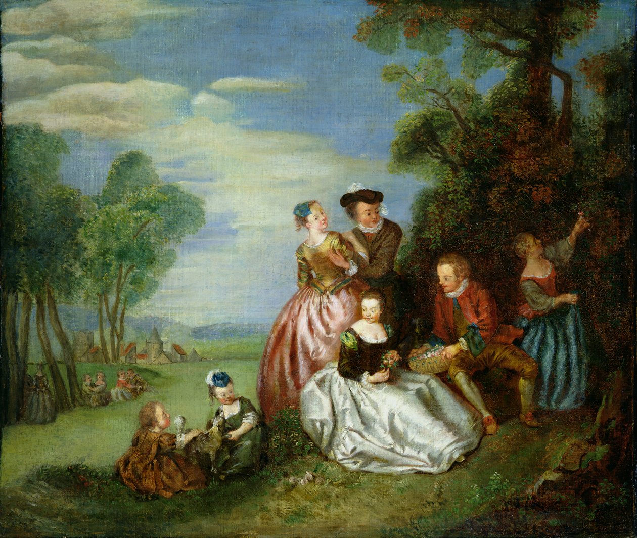 Conversazione in un parco da Jean-Baptiste Joseph Pater