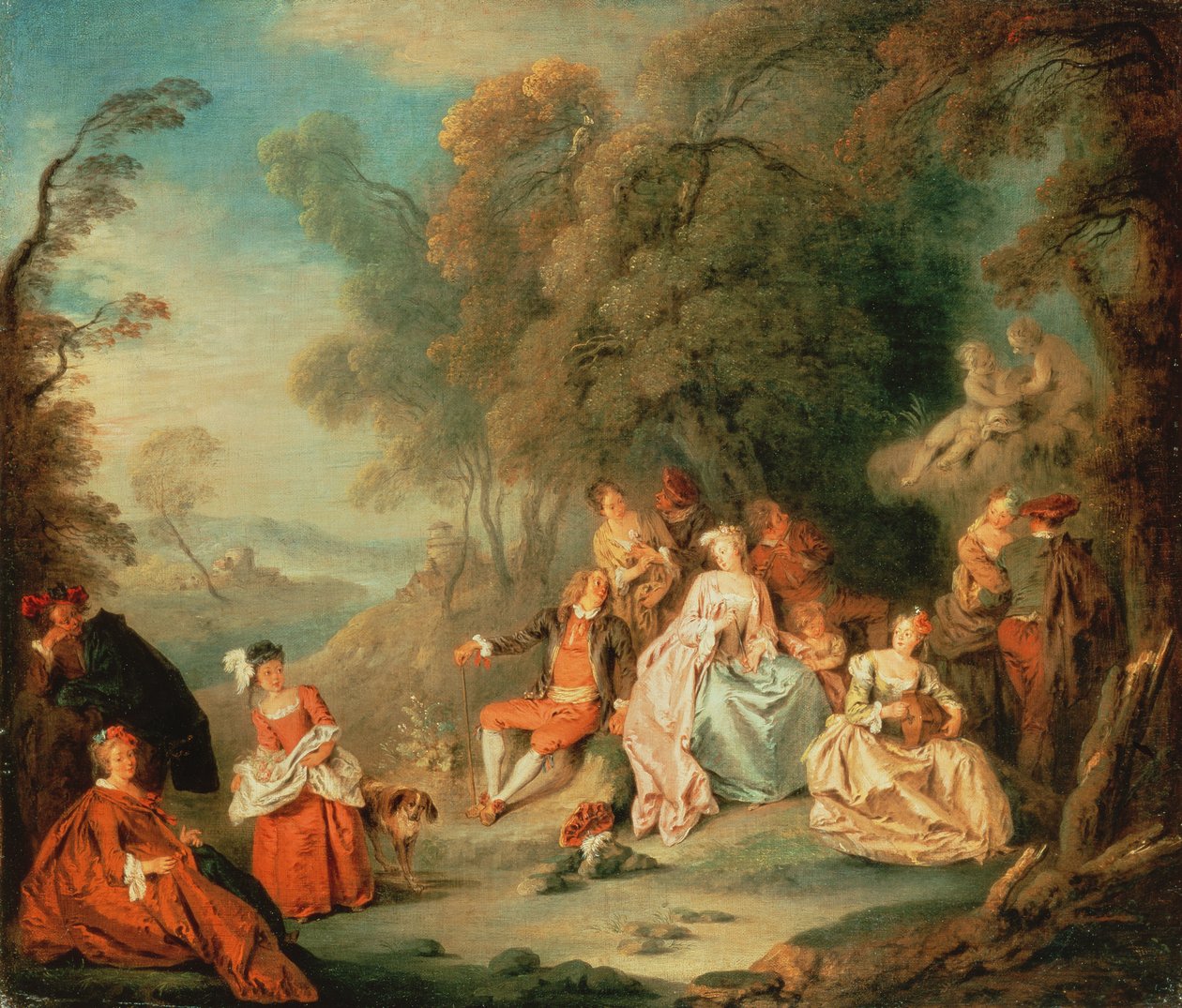 Compagnia elegante in un parco da Jean Baptiste Joseph Pater