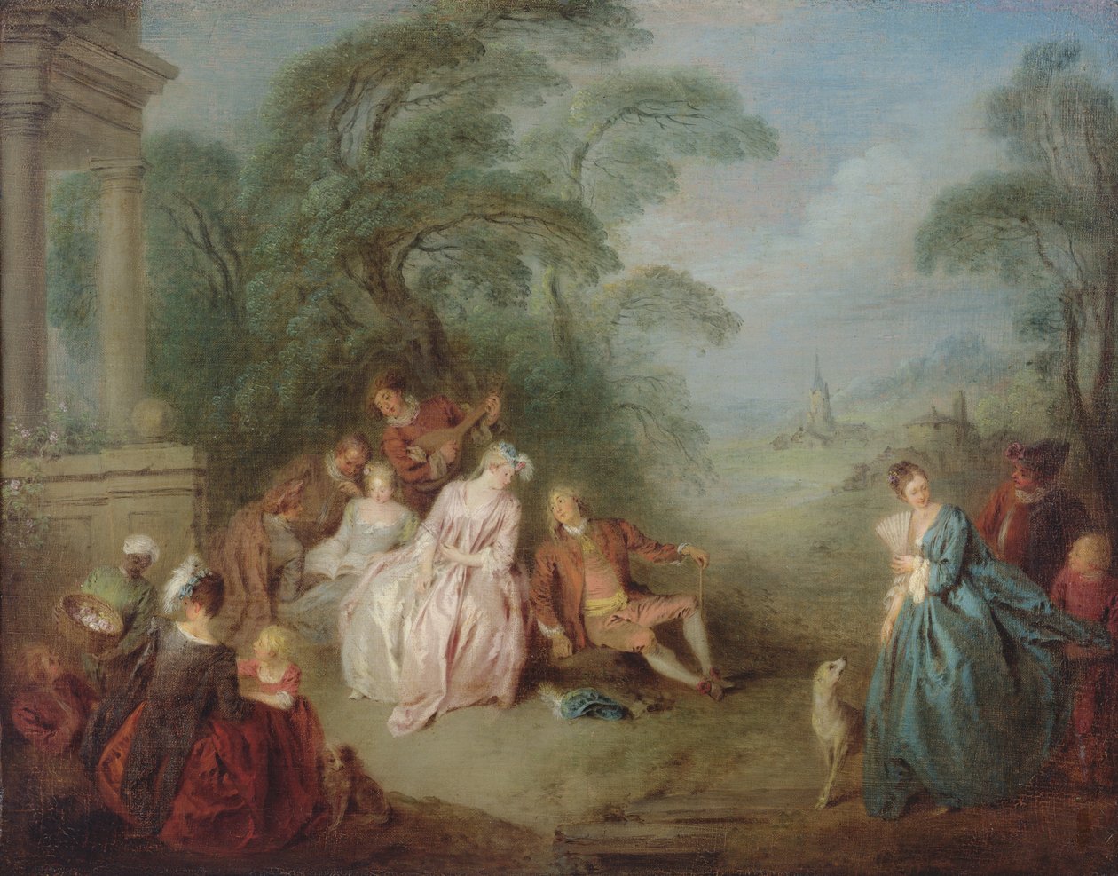 Raccolta in un parco da Jean-Baptiste Joseph Pater