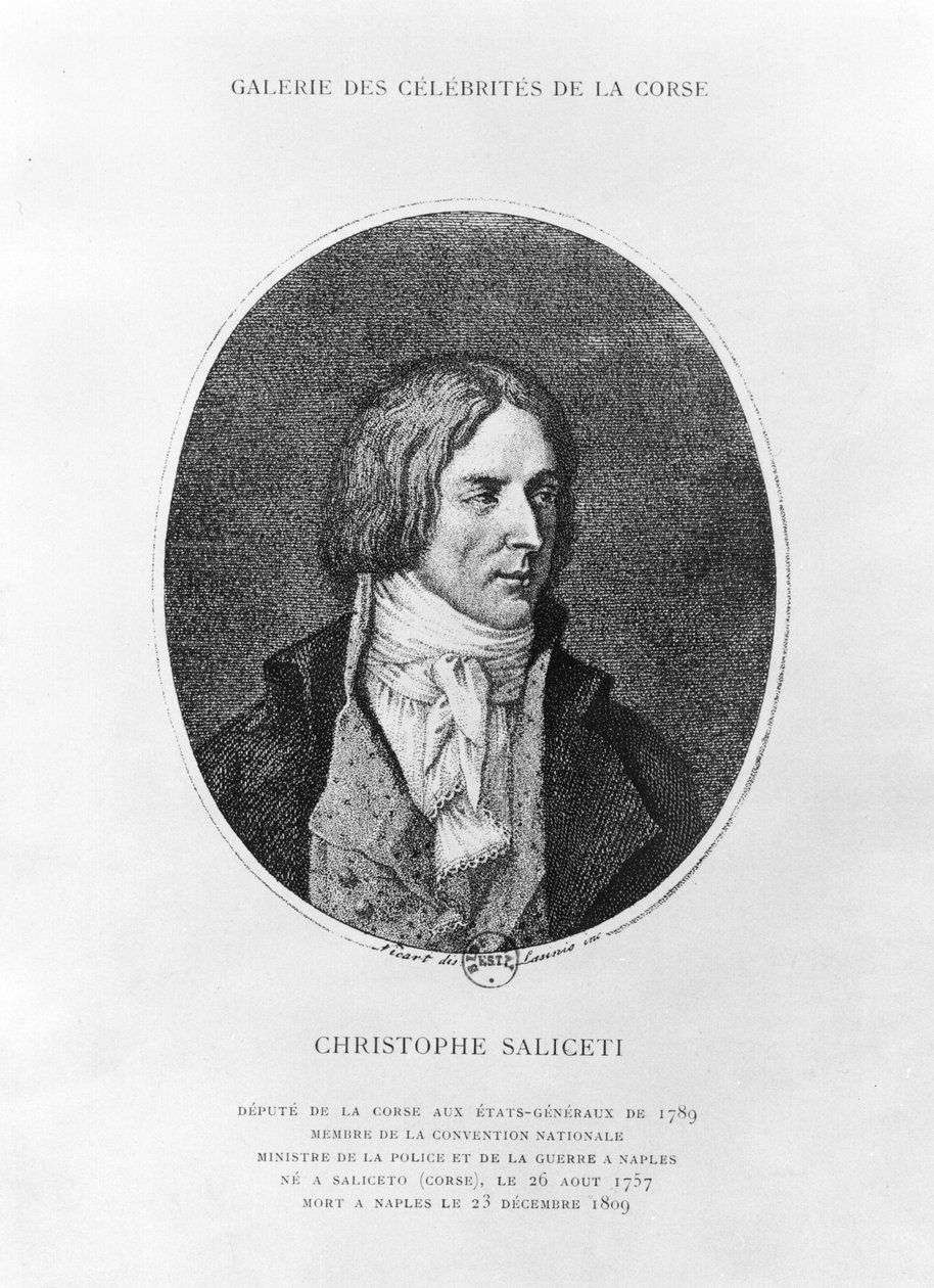 Antoine Christophe Saliceti (1757-1809) inciso da Carlo Lasinio (1759-1838) da Jean Baptiste Joseph Wicar