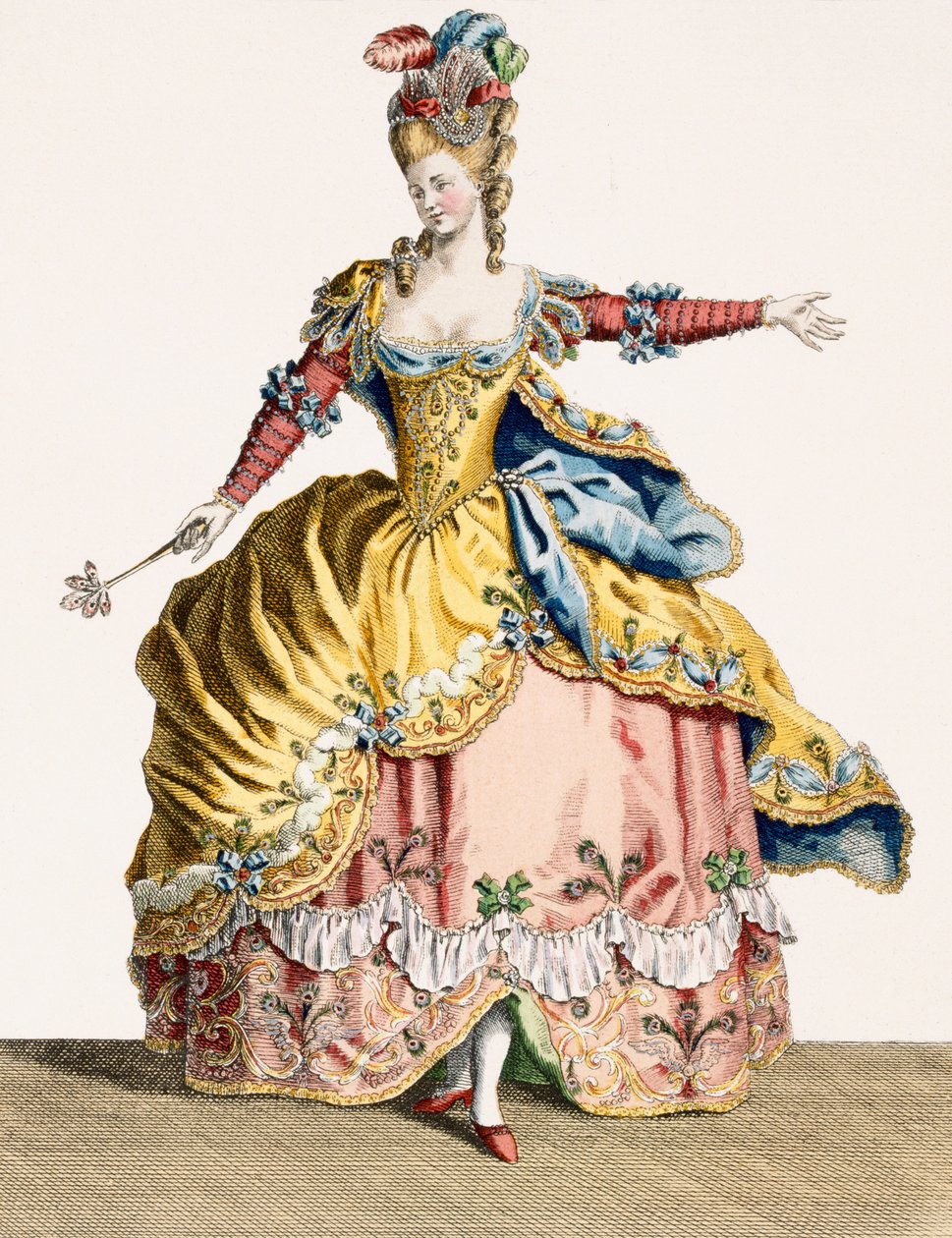 Costume per la Regina delle Silfidi nel balletto degli Elementi, inciso da René Gaillard da Jean Baptiste Martin