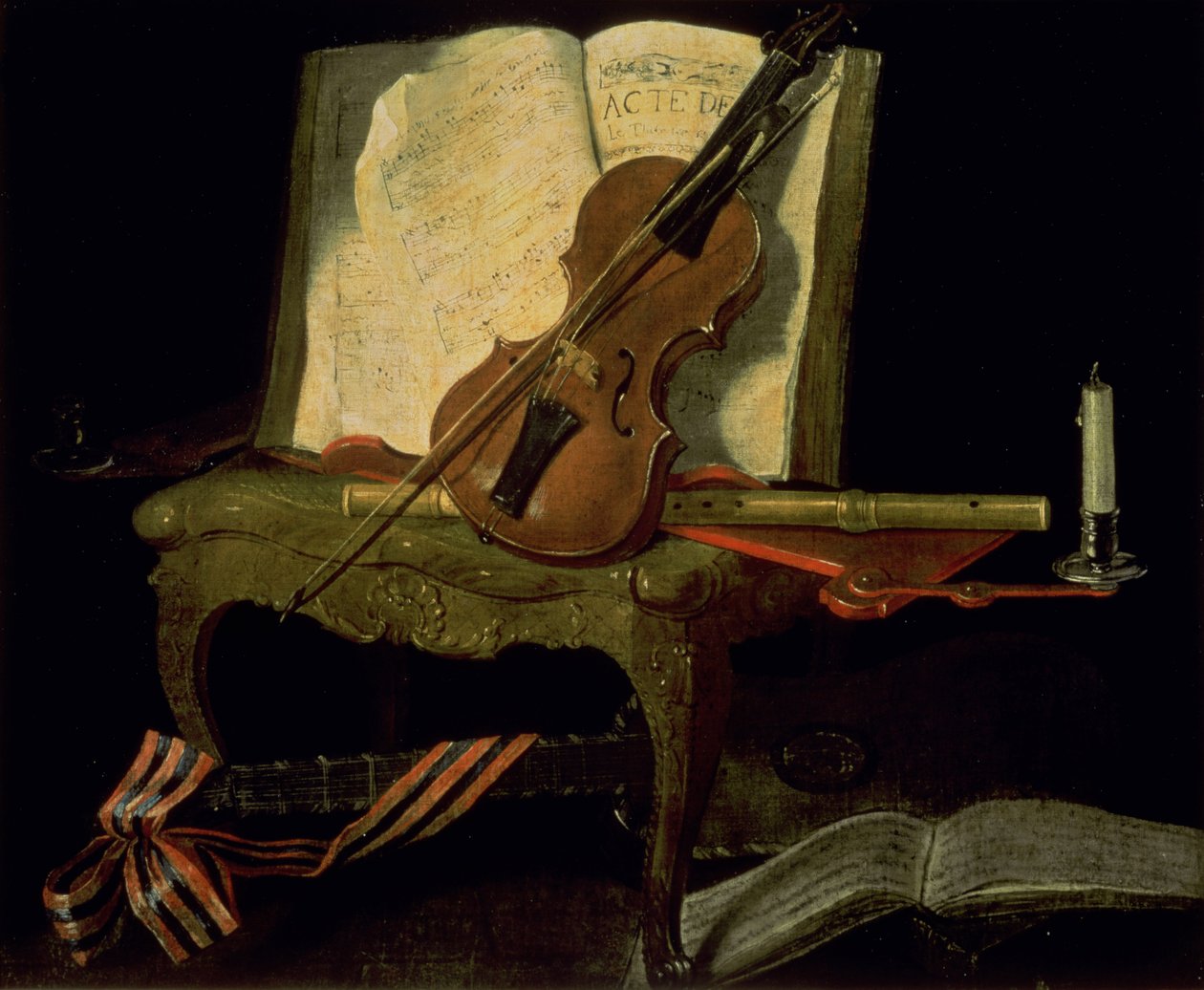 Natura morta con violino da Jean Baptiste Oudry
