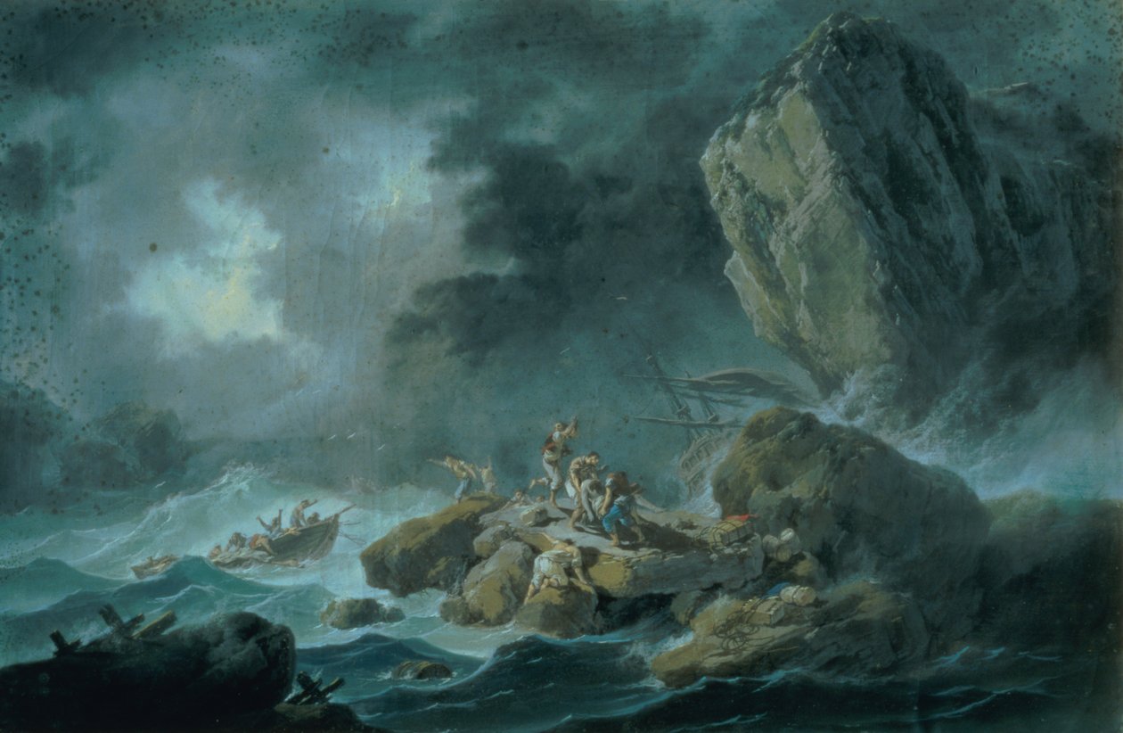 Paesaggio marino in tempesta da Jean Baptiste Pillement