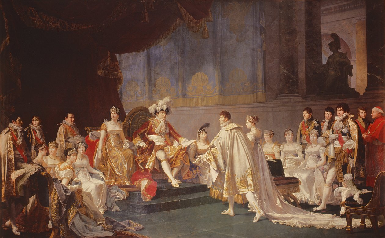 Il fidanzamento del Principe Girolamo Bonaparte e della Principessa Caterina Federica di Württemberg, a Parigi, 22 agosto 1807 da Jean Baptiste Regnault