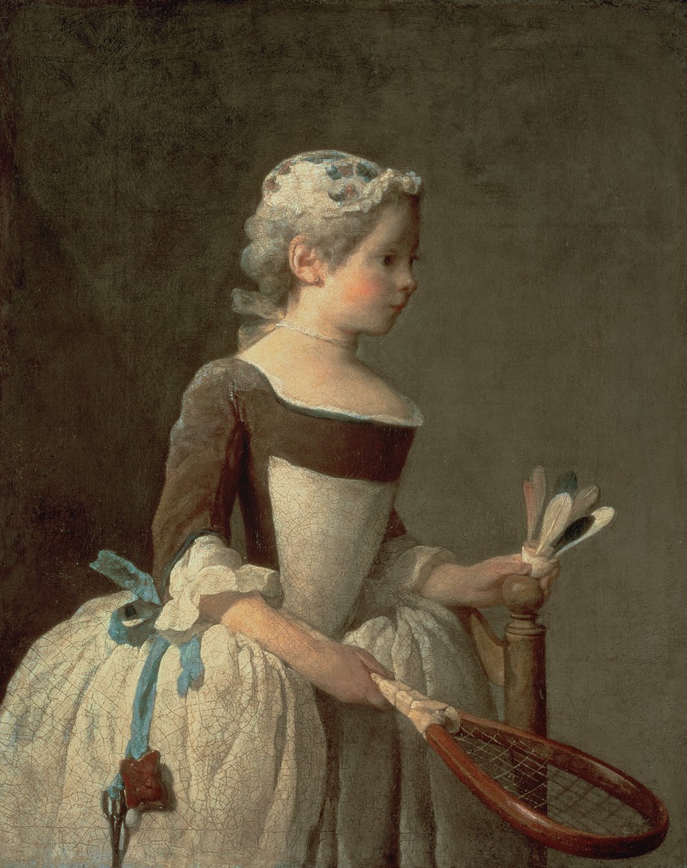 Ragazza con racchetta e volano da Jean Baptiste Simeon Chardin