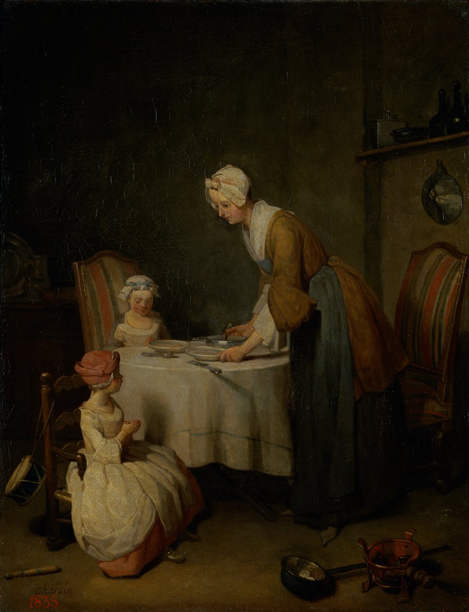 Preghiera prima del pasto, 1744 da Jean Baptiste Simeon Chardin