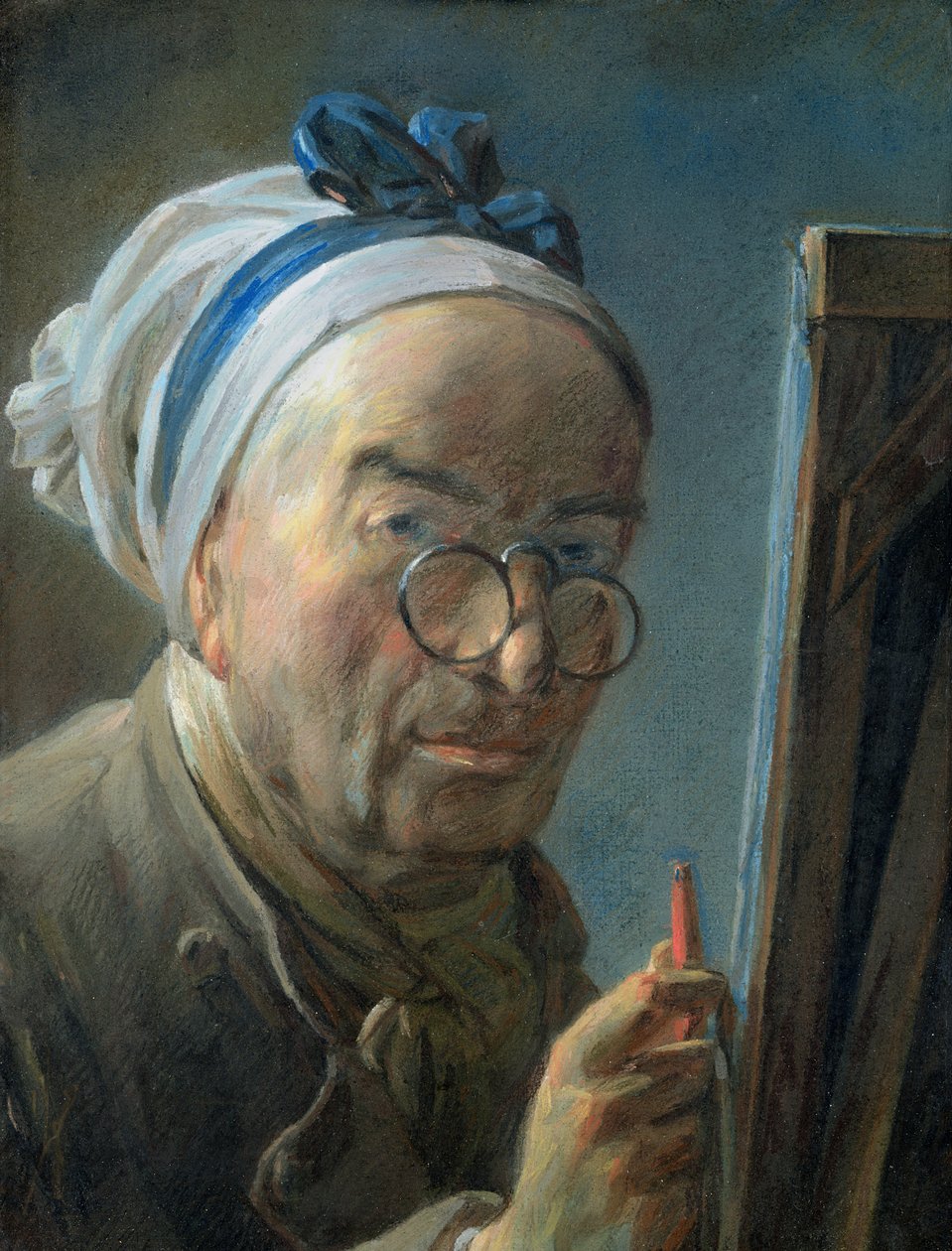 Autoritratto con cavalletto, c.1775-79 da Jean Baptiste Simeon Chardin