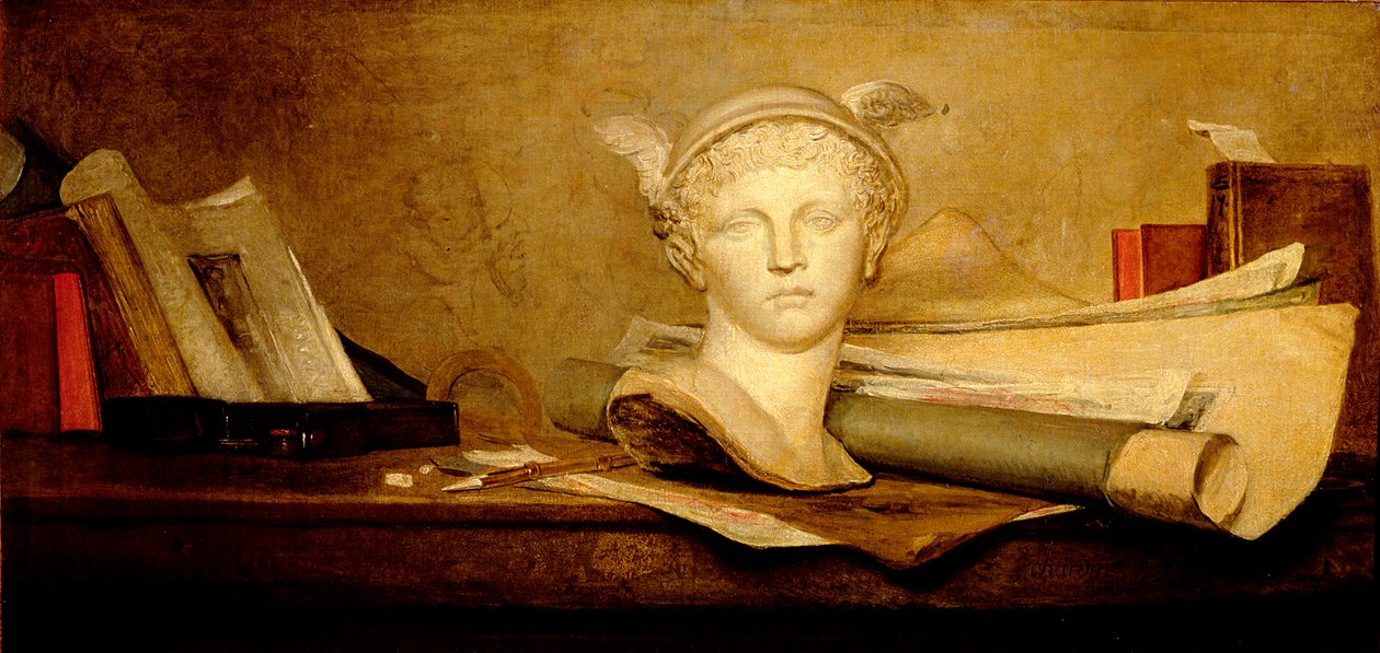 Natura morta con attributi delle arti, 1765-66 da Jean Baptiste Simeon Chardin