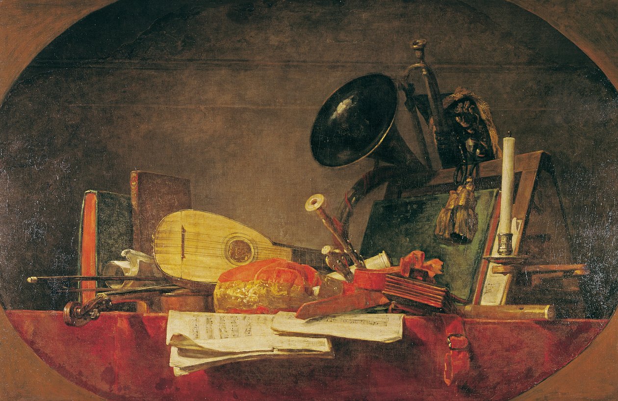 Gli attributi della musica, 1765 da Jean Baptiste Simeon Chardin