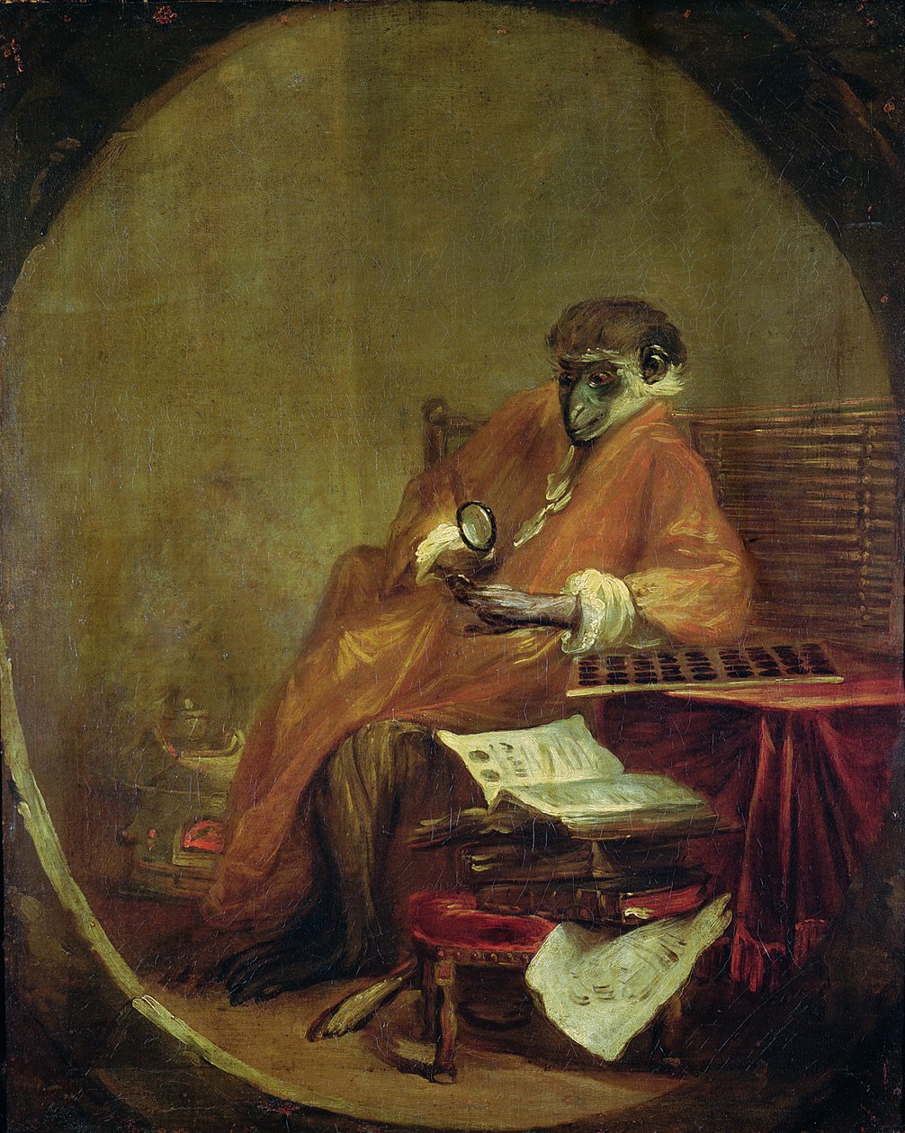 La scimmia antiquaria, 1740 da Jean Baptiste Simeon Chardin