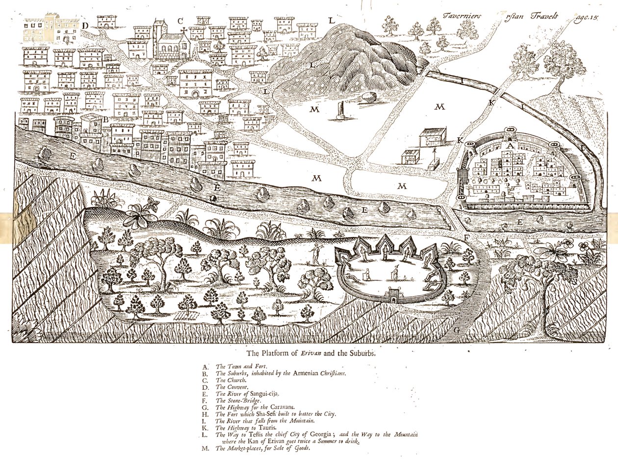 Panorama di Erivan da Jean Baptiste Tavernier
