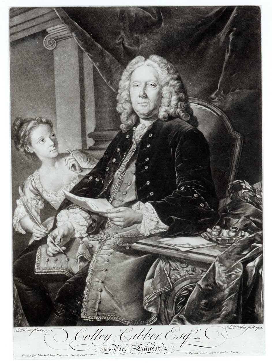 Colley Cibber, inciso da Edward Fisher da Jean Baptiste Vanloo
