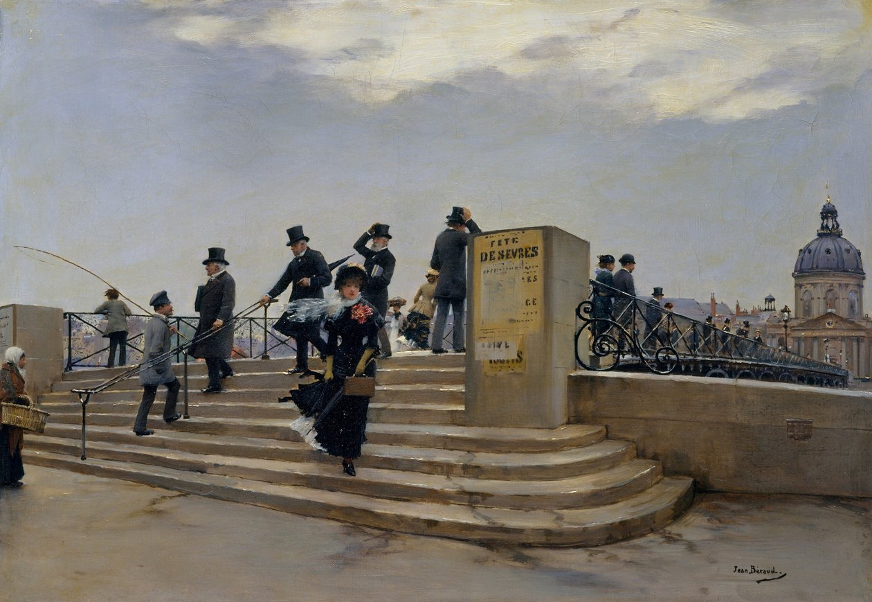 Una giornata ventosa sul Pont des Arts da Jean Beraud