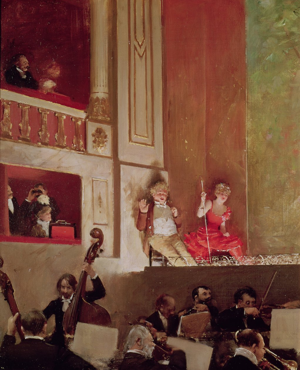 Rivista al Théâtre des Variétés, c.1885 da Jean Beraud