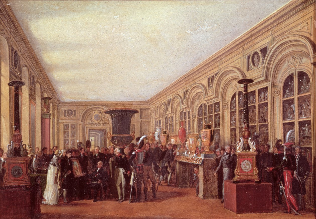 Alexandre Brongniart (1770-1847) Presenta gli Artisti del Laboratorio di Sevres a Luigi XVIII (1755-1824) da Jean Charles Develly