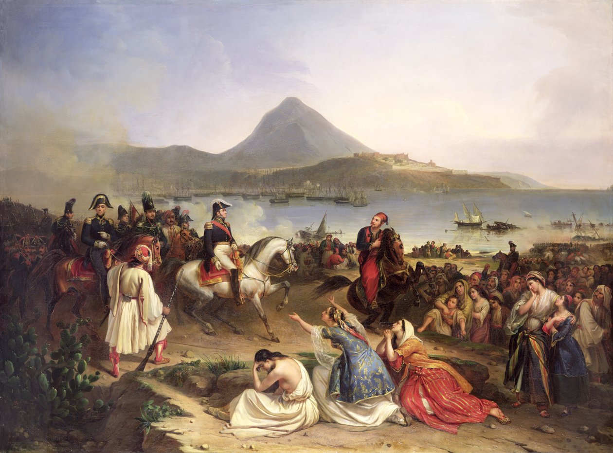 Incontro tra il Generale Nicolas Joseph Maison e Ibrahim Pasha a Navarino, settembre 1828, 1838 da Jean Charles Langlois
