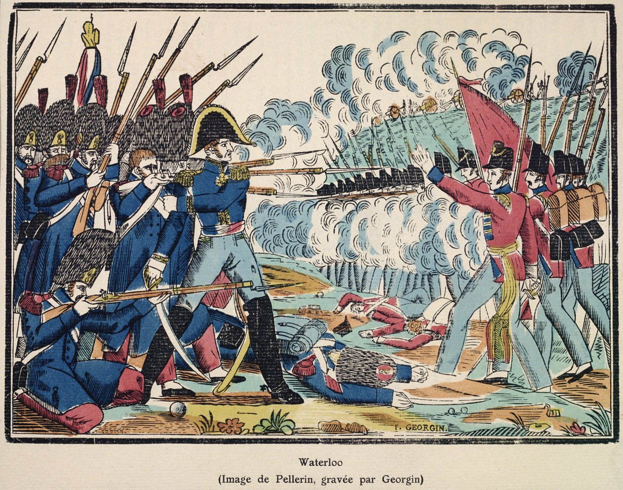 La battaglia di Waterloo, 1815 inciso da Francois Georgin (1801-63) da 