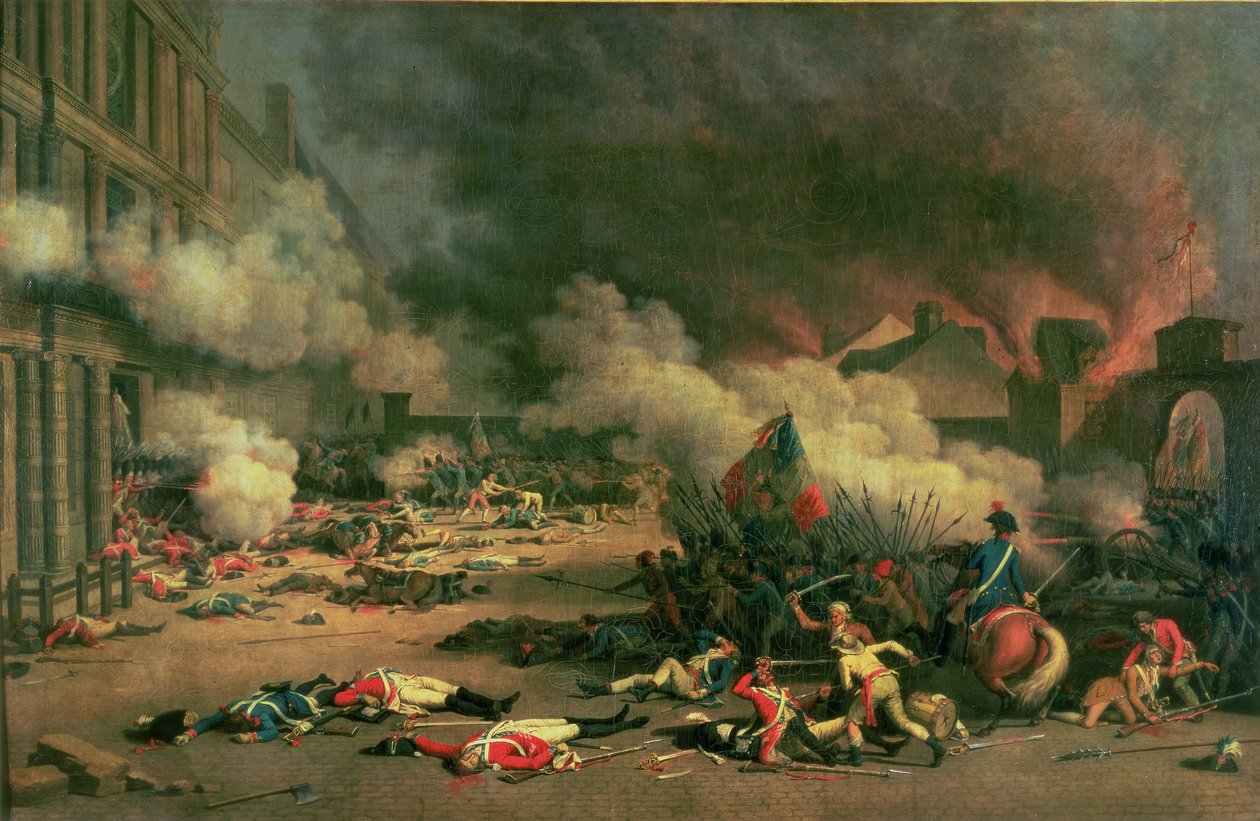 Presa delle Tuileries, Corte del Carrousel, 10 agosto 1792 da Jean Duplessi Bertaux