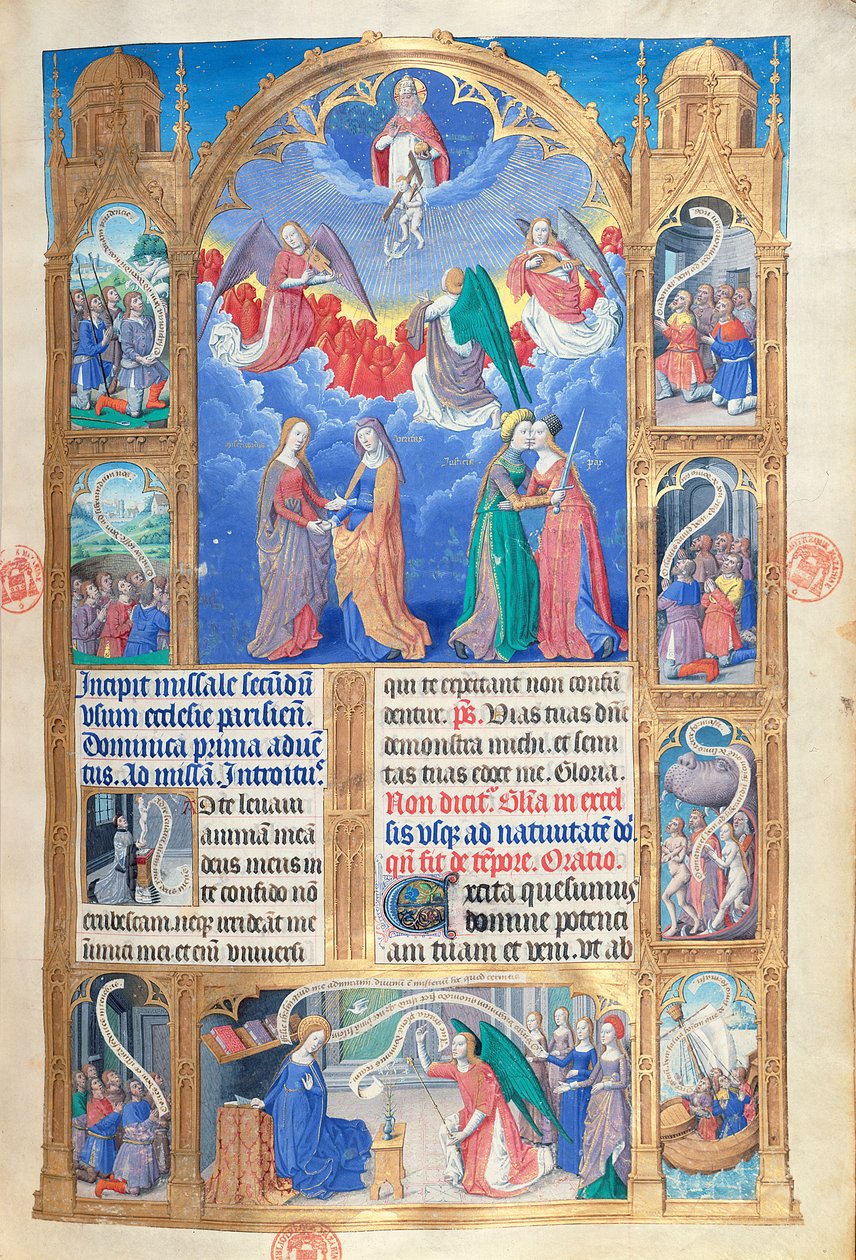 Pagina di apertura dal Missel de Paris, c.1475 da Jean Fouquet