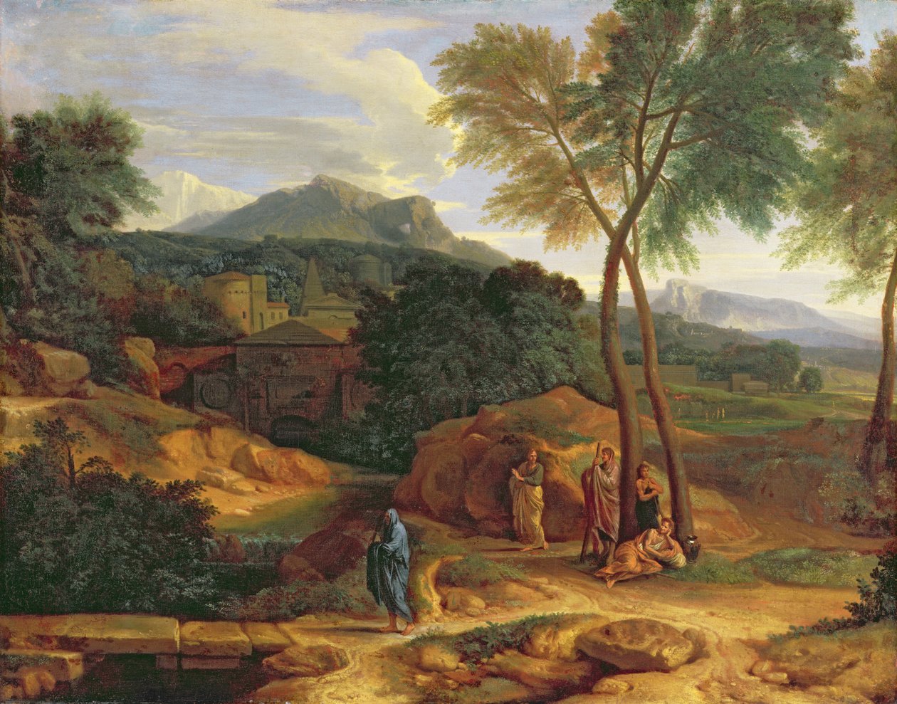 Paesaggio con Conopion che porta le ceneri di Focione da Jean Francois I Millet