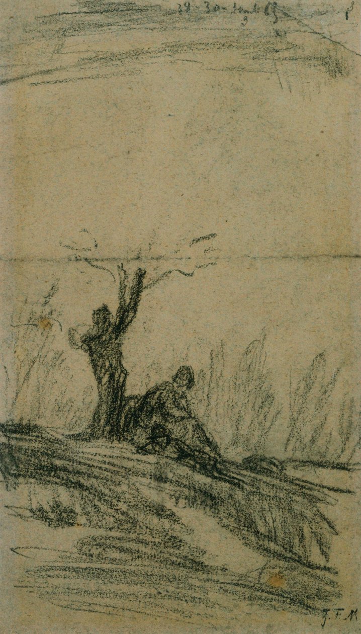 Figura Seduta Sotto un Albero da Jean Francois Millet