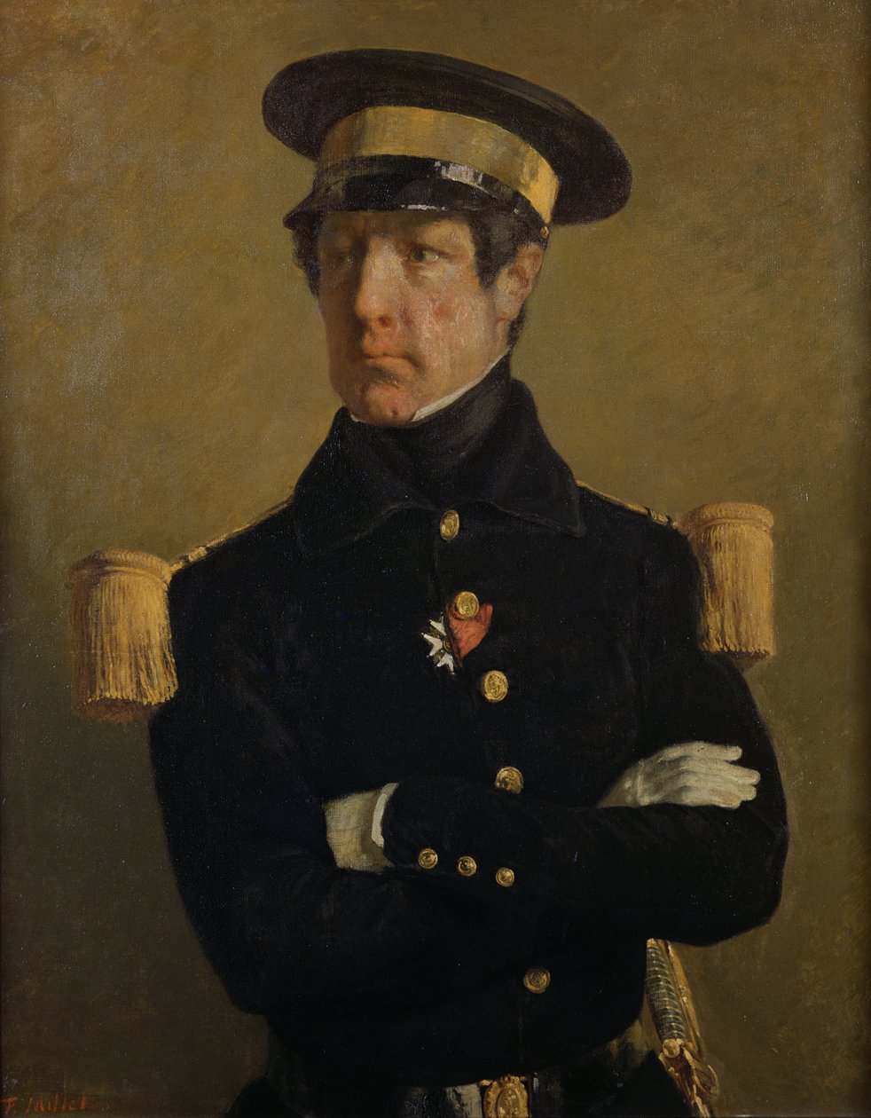 Pierre Claude Aimable Gachot, Tenente di Marina, c. 1845 da Jean Francois Millet