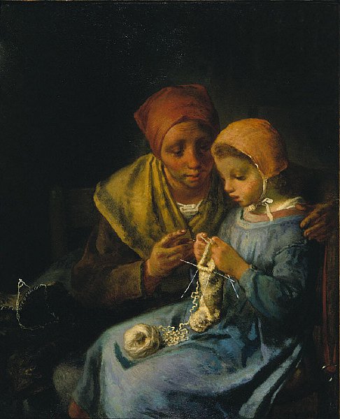 La lezione di maglia da Jean Francois Millet