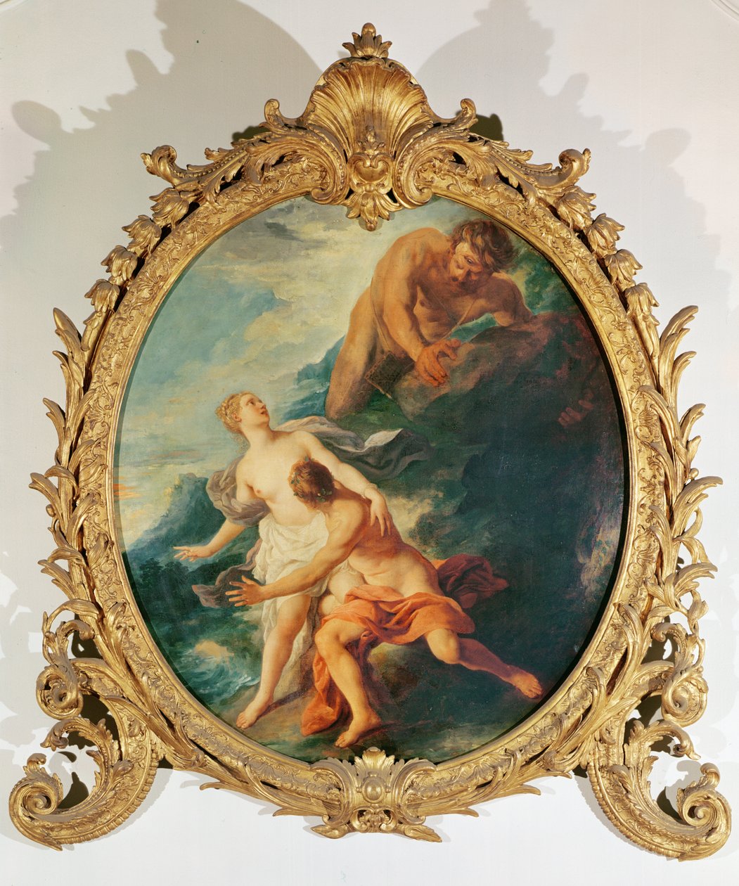 Polifemo sorprende Aci e Galatea lanciando loro una roccia da Jean François de Troy