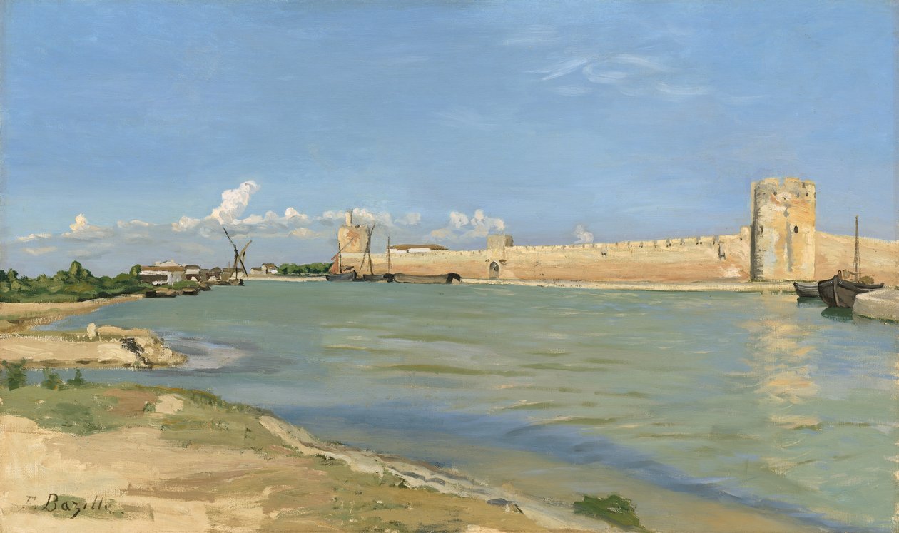 Le mura di Aigues-Mortes da Jean Frederic Bazille