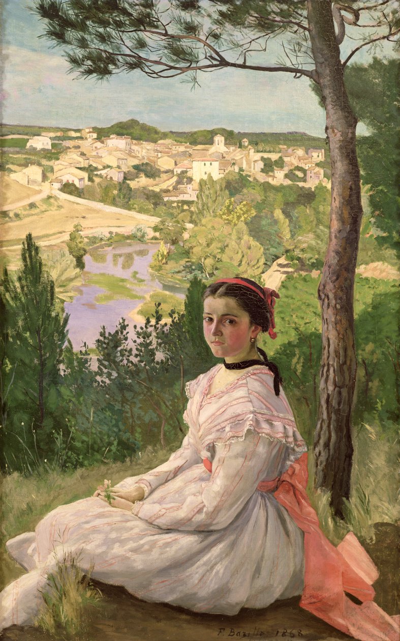 Veduta del villaggio, Castelnau, 1868 da Jean Frederic Bazille