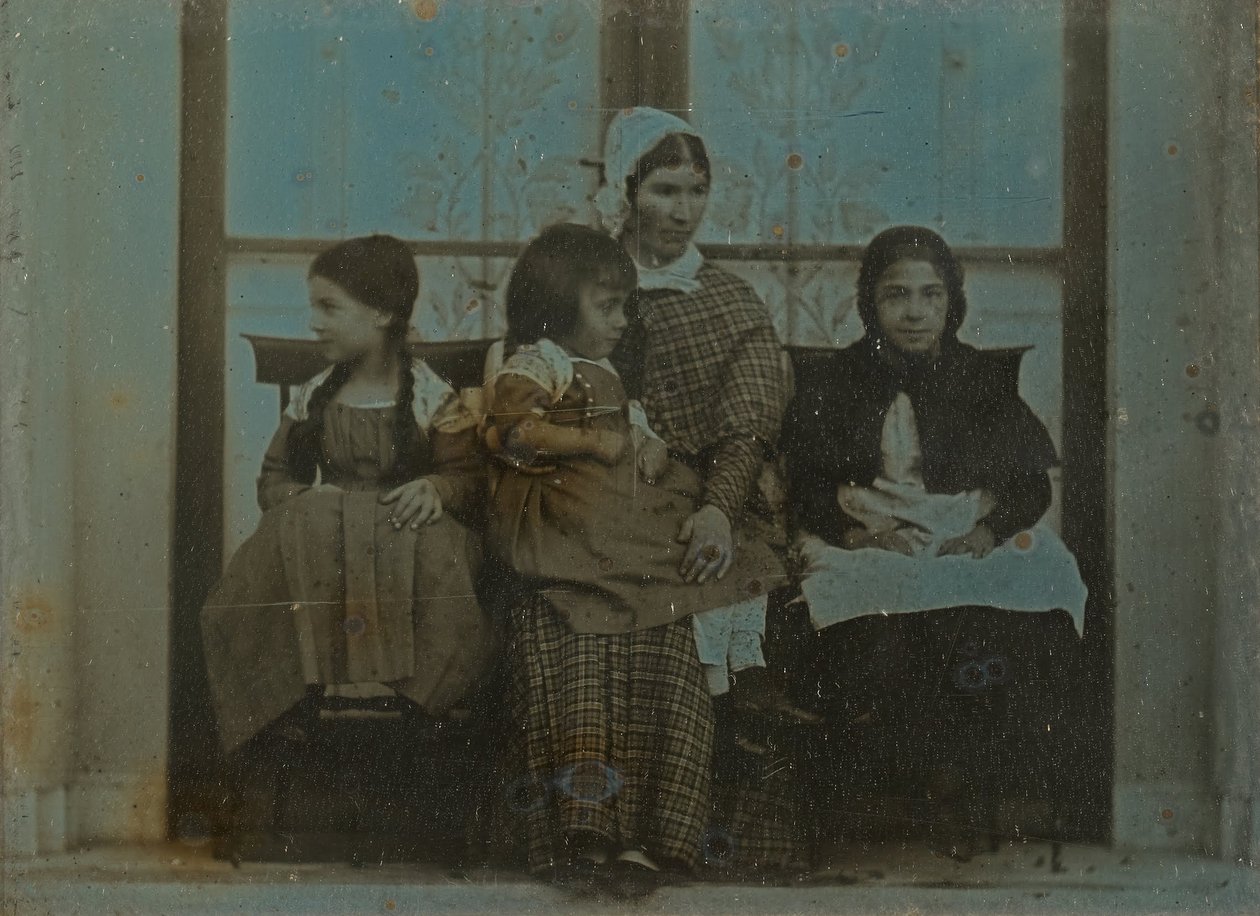 Ritratto di gruppo di due bambine e due domestiche di Jean-Gabriel Eynard da Jean Gabriel Eynard