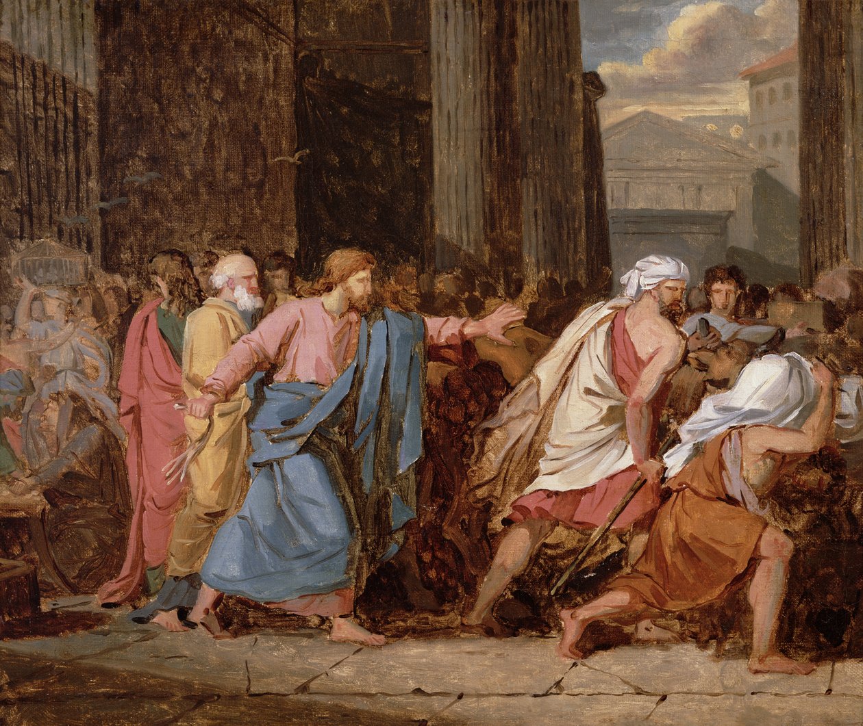 Gesù che scaccia i mercanti dal tempio da Jean Germain Drouais
