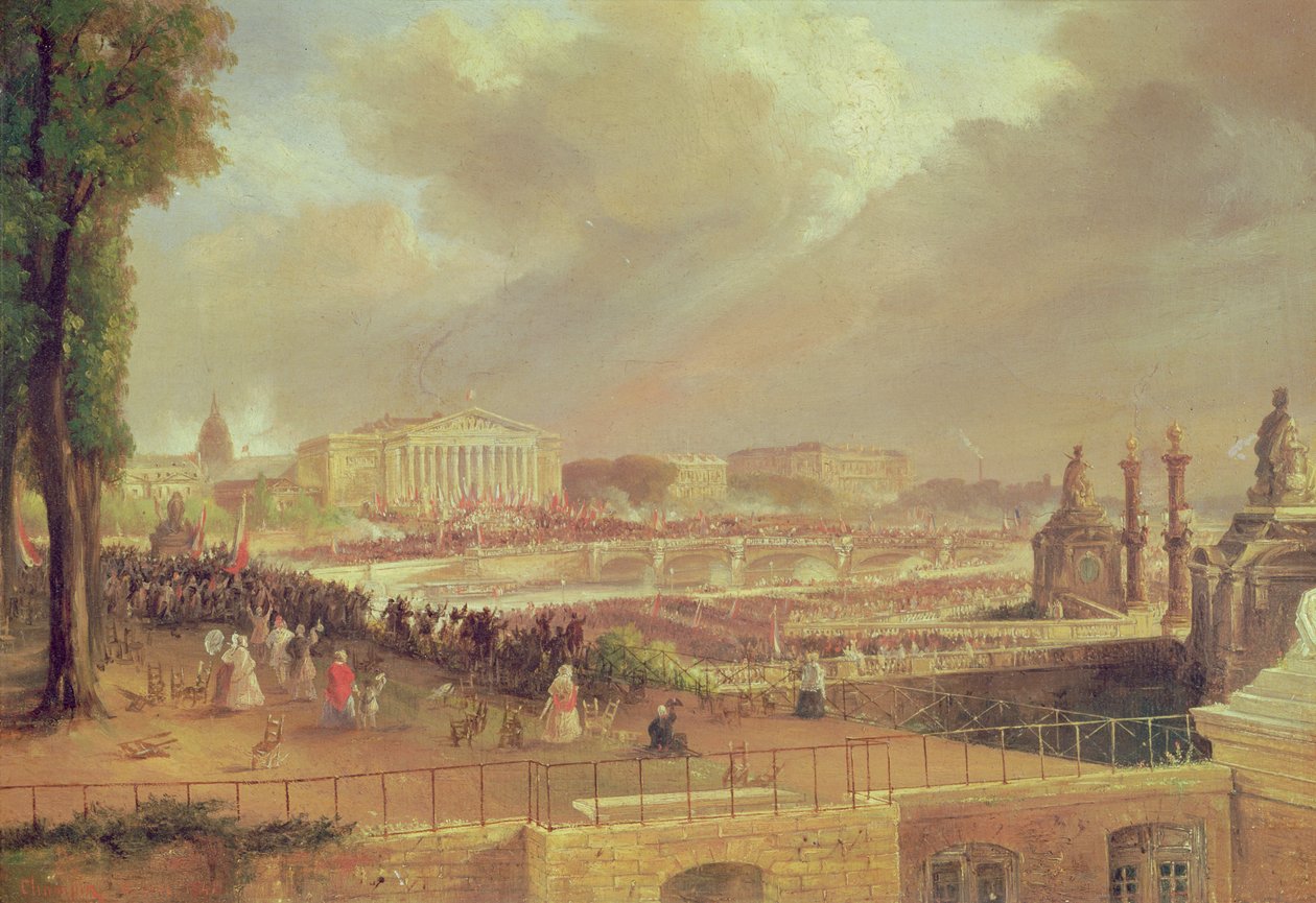 Proclamazione della Seconda Repubblica Francese, Place de la Concorde, 24 febbraio 1848 da Jean Jacques Champin