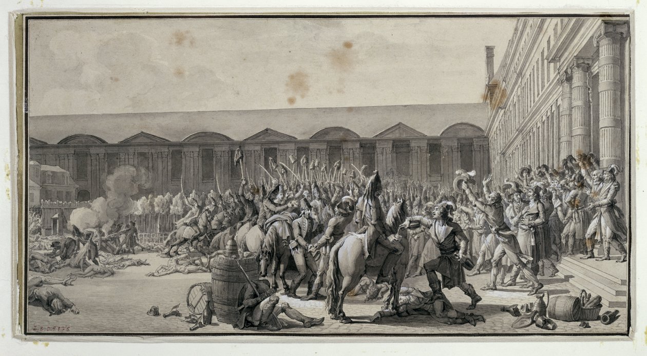 Difesa della Convenzione Nazionale nella Place du Carrousel, 12 Vendemiaire An IV (4 ottobre 1795) da Jean Jacques Francois Le Barbier